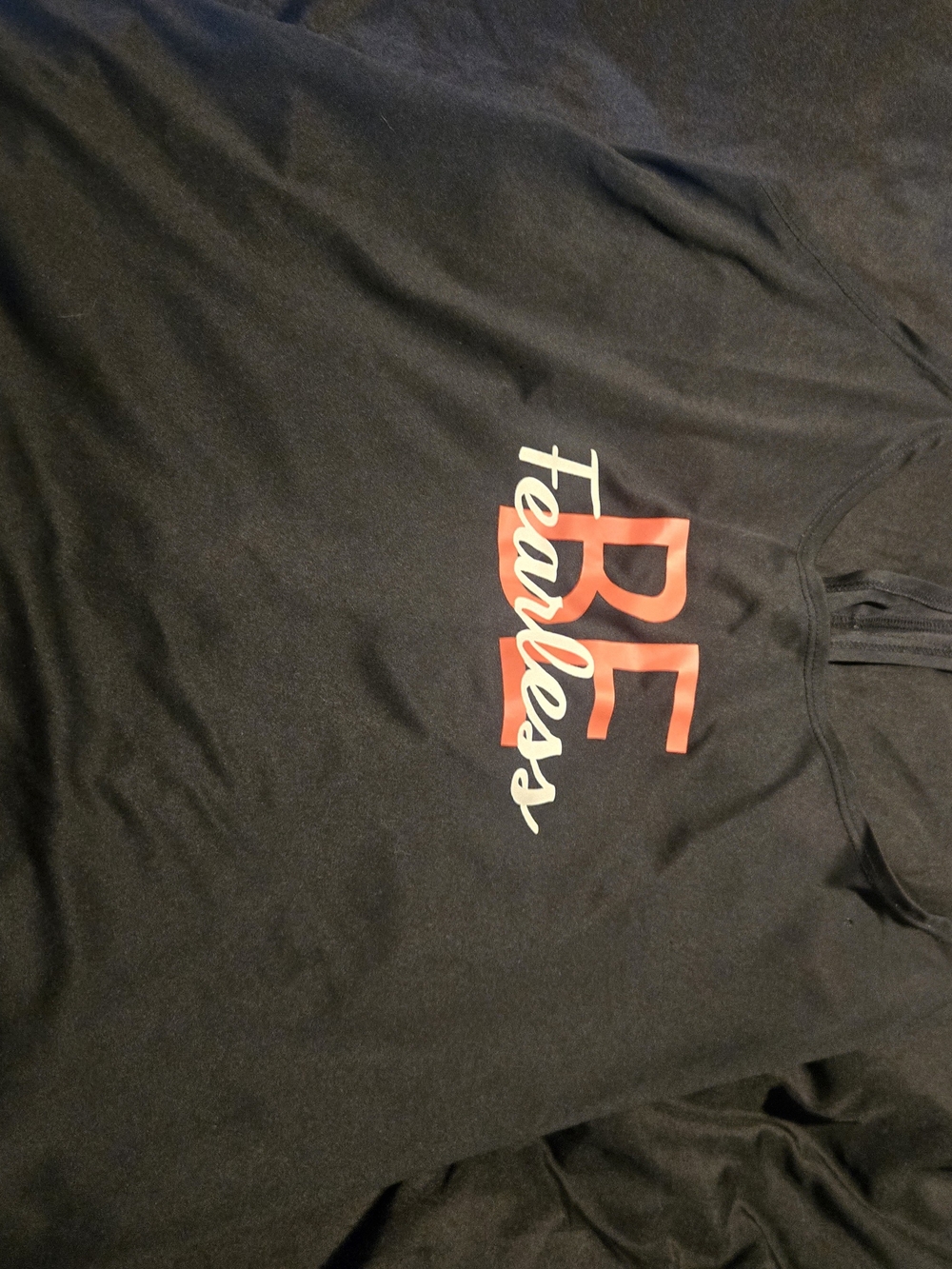 Zone Pro Black Long Sleeve Top with Red and Cream 'Be Fearless' Graphic